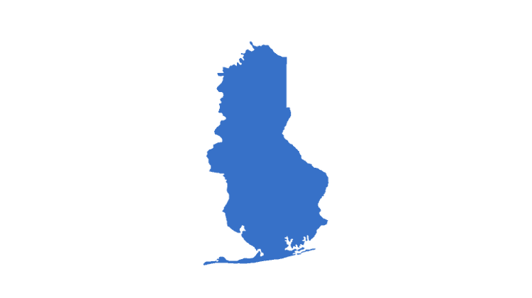 Map outline of New Jersey, illustrating planning and growth management discussions in Baldwin County