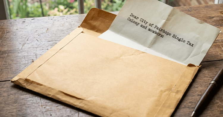 Letter to Single Tax Colony on Lee Turner